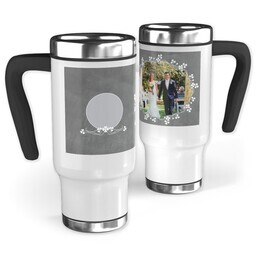 14oz Stainless Steel Travel Photo Mug with Flower Ring design
