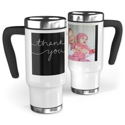 14oz Stainless Steel Travel Photo Mug with Flowing Gratitude design