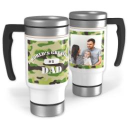 Thumbnail for 14oz Stainless Steel Travel Photo Mug with Greatest Dad Camo design 1