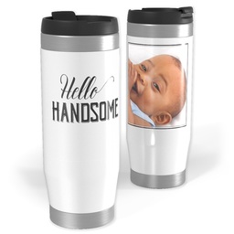 14oz Personalized Travel Tumbler with Hello Handsome design