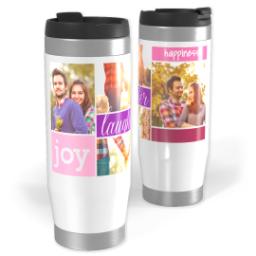 Thumbnail for 14oz Personalized Travel Tumbler with Joy And Laughter Pink design 1