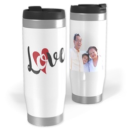 14oz Personalized Travel Tumbler with Love Hearts design