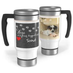 Thumbnail for 14oz Stainless Steel Travel Photo Mug with Love Is A Four-Legged Word design 1