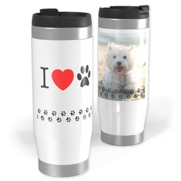 14oz Personalized Travel Tumbler with Love Pets design