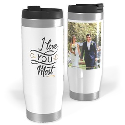 14oz Personalized Travel Tumbler with Love You Most design