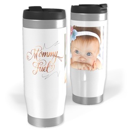 14oz Personalized Travel Tumbler with Mommy Fuel design