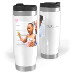 Thumbnail for 14oz Personalized Travel Tumbler with Pink Heart design 1