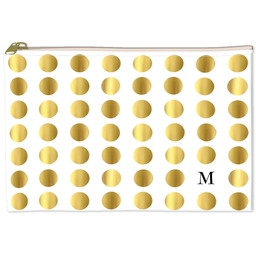 6x8 Accessory Pouch with Gold Dots Initial design
