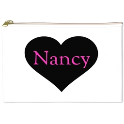 6x8 Accessory Pouch with Heart Name design