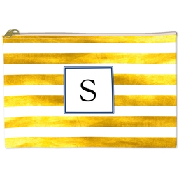 6x8 Accessory Pouch with Square Gold Stripes design