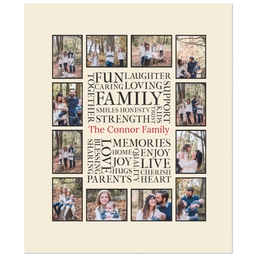 50x60 Fleece Blanket with Family Word Art design