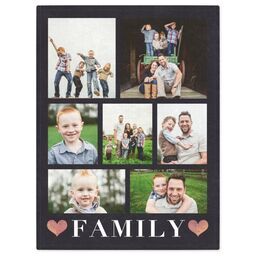 30x40 Mink Fleece Photo Blanket with Family Collage design