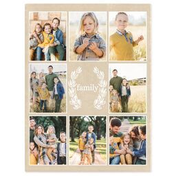 30x40 Mink Fleece Photo Blanket with Laurel Family design