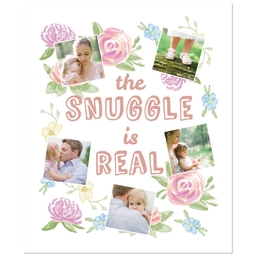 50x60 Fleece Blanket with The Snuggle Is Real Floral design