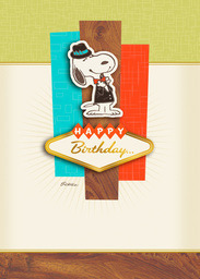 5x7 Greeting Card, Glossy, Blank Envelope with Unmistakable Class - Snoopy design