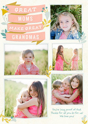 5x7 Greeting Card, Glossy, Blank Envelope with Great Moms Make Great Grandmas design