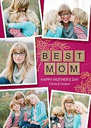 5x7 Greeting Card, Glossy, Blank Envelope with Best Mom Photocard design