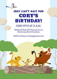 5x7 Greeting Card, Glossy, Blank Envelope with Lion King Birthday design