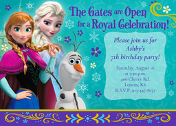 5x7 Greeting Card, Glossy, Blank Envelope with A Royal Celebration - Disney Frozen design