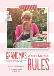5x7 Greeting Card, Glossy, Blank Envelope with Grandma's Rules design