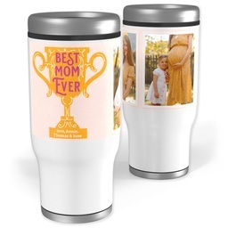 Stainless Steel Tumbler, 14oz with And the Award Goes to Mom design