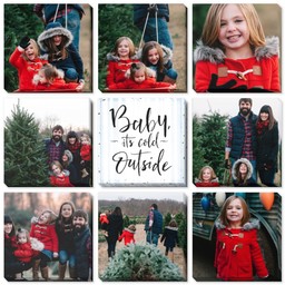 9 Piece Multi-Piece Canvas (31" x 31") with Nine Photo Burst: Baby It's Cold Outside design