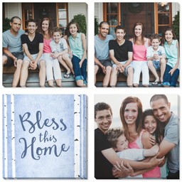 4 Piece Multi-Piece Canvas (34" x 34") with Four Square: Bless This Home design