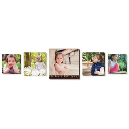 5 Piece Multi-Piece Canvas (16”x 60”) with Picture It Squared: How I Love You So design