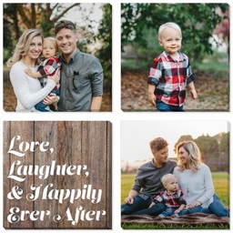 4 Piece Multi-Piece Canvas (34" x 34") with Four Square: Love, Laughter & Ever After design