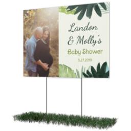 Thumbnail for Photo Lawn Sign 18x24 (with H-Stake) with Baby Shower - Jungle design 2