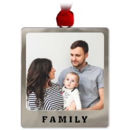 Thumbnail for Metal Frame Ornament - Family with Full Photo design 1