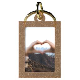 Thumbnail for Acrylic Photo Keychain - Vertical Rectangle, Gold Sparkle with Full Photo design 1
