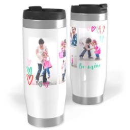 Thumbnail for 14oz Personalized Travel Tumbler with Be Mine Hearts design 1
