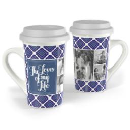 Thumbnail for Premium Grande Photo Mug with Lid, 16oz with Family Loves design 1