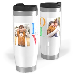 14oz Personalized Travel Tumbler with Love Stack Splatter design