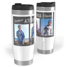 14oz Personalized Travel Tumbler with Totally Awesome Family design