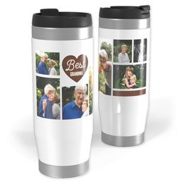 14oz Personalized Travel Tumbler with Best Grandma Heart design