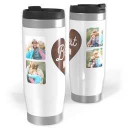 14oz Personalized Travel Tumbler with Best Mom Heart design