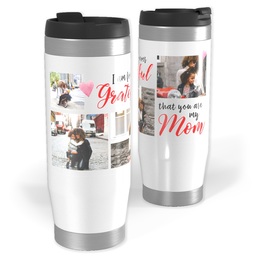 14oz Personalized Travel Tumbler with Grateful Mom design