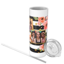Thumbnail for Personalized Tumbler with Straw with Bold Floral Stripes design 3