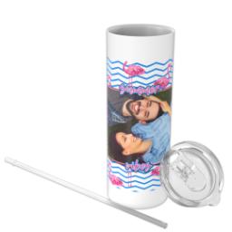 Thumbnail for Personalized Tumbler with Straw with Fun Flamingos design 3