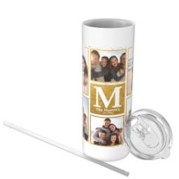 Thumbnail for Personalized Tumbler with Straw with Golden Monogram design 3