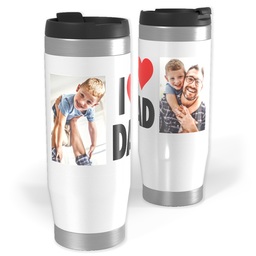 14oz Personalized Travel Tumbler with I Heart Dad design