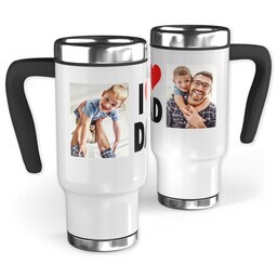 14oz Stainless Steel Travel Photo Mug with I Heart Dad design