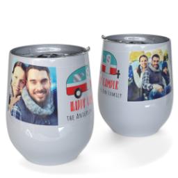 Thumbnail for Personalized Wine Tumbler with Happy Camper design 1