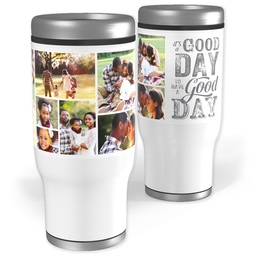 Stainless Steel Tumbler, 14oz with A Good Day design
