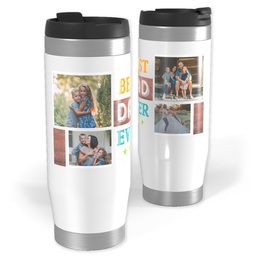 14oz Personalized Travel Tumbler with Best Dad Ever Collage design
