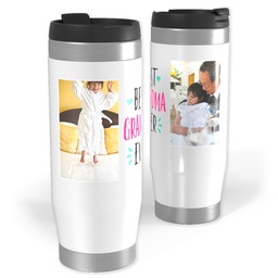 14oz Personalized Travel Tumbler with Best Grandma Ever Brights design