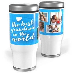Stainless Steel Tumbler, 14oz with Best Grandma Watercolor design