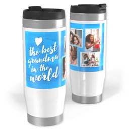 14oz Personalized Travel Tumbler with Best Grandma Watercolor design